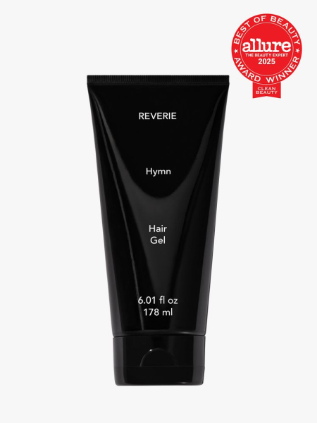 Reverie Hymn Hair Gel in branded black tube with cap on light gray background with red Allure Best of Beauty seal in the top right corner
